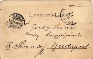 1900 Püspökladány, Vasúti indóház, vasútállomás. Fénynyomat Divald műintézetéből (EB)