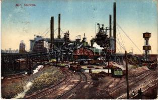 1915 Ostrava, Moravská Ostrava, Mährisch Ostrau; Zofinská hut / ironworks, iron factory, industrial railway (EK)