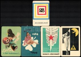 1957-1968 Vegyes reklámos kártyanaptár tétel, 5 db