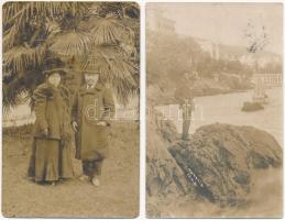 Abbazia, Opatija; - 4 db RÉGI fotó képeslap / 4 pre-1945 photo postcards