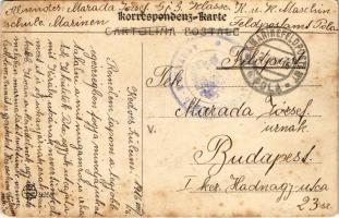 1916 Pola, Pula; Via Sergia (Corso) / korzó, üzletek / street view, shops + "K.U.K. MASCHINENSC...