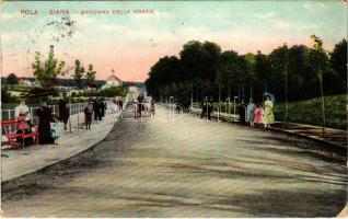 1910 Pola, Pula; Siana (Sijana), Madonna Delle Grazie / utca, lovaskocsi / street view, horse-drawn carriage. G. Fano 1908/9. No. 8. (kopott sarkak / worn corners)