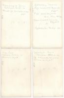 7 db MODERN fotólap: magyar síelők díjátadáskor 1951-ből, hátoldalon nevek és egyesületek / 7 MODERN...