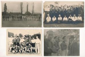 8 db fotó és képeslap magyar focicsapatokkal, futball / 8 photos and postcards of Hungarian football teams, football players (1922-1956)