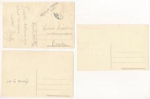 3 db régi motívum képeslap cirkuszi akrobatákkal (kartonra kasírozott képek) / 3 pre-1945 motive pos...