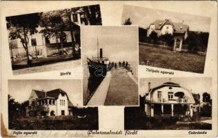 1939 Balatonalmádi, Sirály, Fejős nyaraló, Tulipán nyaraló, villa, kikötő, gőzhajó, Cukrászda (Rb)