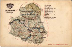 Szolnok-Doboka vármegye térképe. Kiadja Károlyi Gy. / Map of Comitatul Solnoc-Dabaca county (EM)