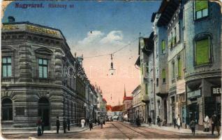 1918 Nagyvárad, Oradea; Rákóczi út, Széchenyi szálloda, üzletek / street view, hotel, shops (EM)