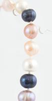Exkluzív, nagy méretű tenyésztett gyöngy garnitúra, fehér, púder rózsaszín és irizáló kékes színű, n...
