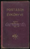 1941 Postások évkönyve XXXVI. évfolyam. Egészvászon kötésben, sérült gerinccel, kopott borítóvalcímlapon Támpéldány bélyegzővel, néhány kevés kissé foltos lappal, számos reklámmal.