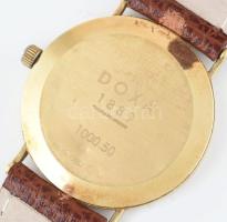 Arany (Au/14k) DOXA 1000.50 analóg kijelzős, dátumfunkciós, quartz férfi karóra, barna bőr szíjjal. ...