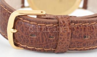 Arany (Au/14k) DOXA 1000.50 analóg kijelzős, dátumfunkciós, quartz férfi karóra, barna bőr szíjjal. ...