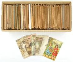 Kb. 1000 db RÉGI művész és egyéb üdvözlő motívum képeslap dobozban / Cca. 1000 pre-1950 art and greeting motive postcards in a box