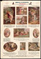 cca 1928-30 Bérczi D. Sándor női kézimunka értesítő. 43. évf. Színes, 64 oldalas képes katalógus gob...