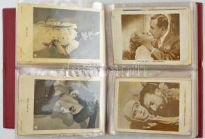 SZÍNÉSZEK, SZÍNÉSZNŐK - kb. 110 db régi képeslap albumban / ACTORS, ACTRESSES - Cca. 110 pre-1950 po...