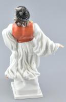 Herendi táncoló juhász, kézzel festett, jelzett, hibátlan, m: 29,5 cm