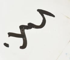 Bán Károly: Retró kerámia váza, jelzett, alján minimális restaurálással, m: 27,5 cm