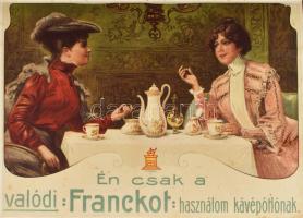 Franck Kávé-Pótlék - mappa, szecessziós mappa, nagyméretű reklám grafikával, kissé kopott egészvászo...
