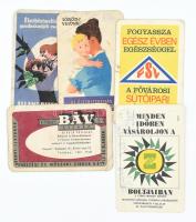 1957, 1960, 1969 Reklámos kártyanaptárak, 5 db
