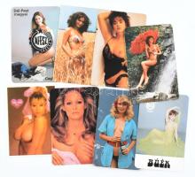 cca 1980-1990 8 db hölgyeket ábrázoló kártyanaptár, közte erotikus
