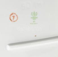 Hollóházi nagy kínáló tál, kézzel festett porcelán, jelzett, hibátlan, 30x29cm