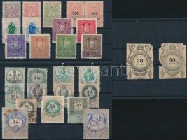 Régi magyar és osztrák okmánybélyegek 7 stecklapon