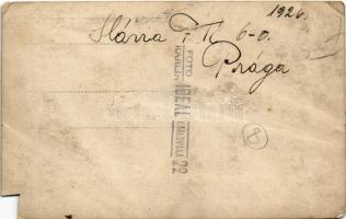 1926 Prága, Praha; Slavia - FTC (Fradi) 6-0 foci meccs, labdarúgó mérkőzés / football match. photo (...