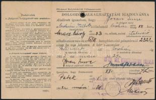 1952 Arcképes HÉV igazolvány italmérő részére