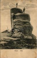 1910 Bucsecs-hegység, Butschetsch, Muntii Bucegi; Omu kirándulókkal. N. Popovci kiadása / hiking people on the mountain (fl)