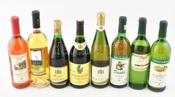 8 palack vegyes magyar fehér és vörösbor: igari, balatonboglári, stb