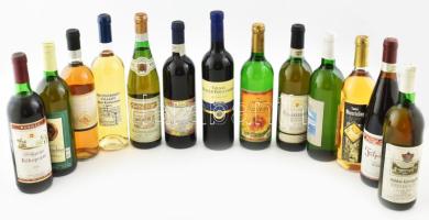 13 palack vegyes magyar fehér és vörösbor: tolnai, villányi, stb.