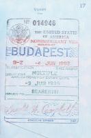 1993 Magyar Köztársaság által kiállított fényképes útlevél amerikai vízummal