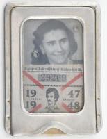 1947 BSZKRt. centenáriumi arcképes bérlet, fém tokkal