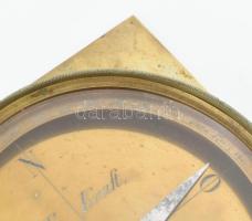 Iránytű XIX. sz. Carl Eduard Kraft, Bécs. Réz, fa, működik, 15x15 cm