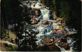 1917 Tátra, Magas-Tátra, Vysoké Tatry; Tarpataki vízesés. Paul Bender (Zürich) / Kohlbacher Wasserfall / waterfall (EK)