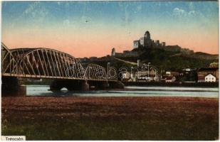 1917 Trencsén, Trencín; vár, híd. Gansel Lipót kiadása / Trenciansky hrad / castle, bridge (EK)