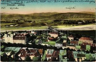1917 Trencsén, Trencín; látkép, híd / general view, bridge