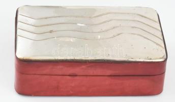 Ezüst lappal fedett bőr doboz. Jelzett. 16x10 cm