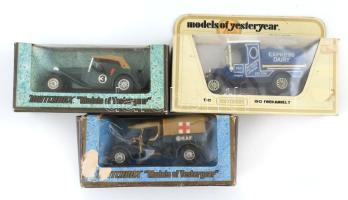 3 db Matchbox models of yesteryear játék kisautók eredeti dobozában