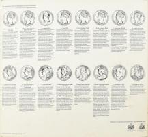 Történelmi kitüntetések Amerikában 1793-1945. Mini jelvények kihajtható tablón. 30x28 cm Gyűrődéssel