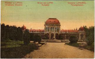 1913 Lipik, Kursalon / fürdő, társalgóterem / spa, bath + BROD - NAGY-KANIZSA 62. SZ. vasúti mozgóposta bélyegző (EK)