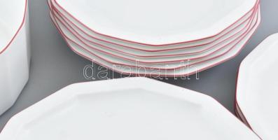 Rosenthal porcelán art deco hiányos étkészlet: leveses, salátás tál, szószos alátéttel, 6 db mély, 3...