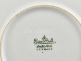 Rosenthal porcelán art deco hiányos étkészlet: leveses, salátás tál, szószos alátéttel, 6 db mély, 3...