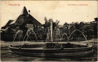 1916 Palicsfürdő, Palic; Park, szökőkút / park, fountain (EK)