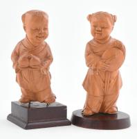 2 db kínai figura, faragott fa, jó állapotban, m: 10 cm / Chinese figures