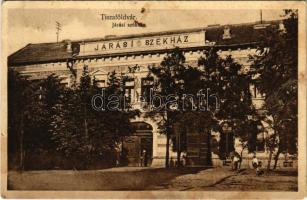 1931 Tiszaföldvár, Járási székház. György József kiadása. Király Lajos fényképész felvétele (lyuk / pinhole)