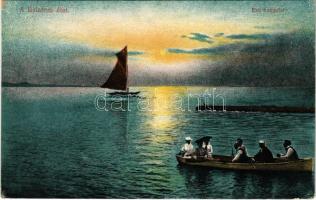 1916 Balaton, Esti hangulat, vitorlás, csónak (EK)