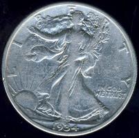 USA 1934. 1/2$ Ag "Walking" T:3 kis ph