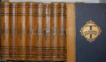 1926 Világhírű regények sorozat 11 kötete kiadói aranyozott félbőr kötésben jó állapotban