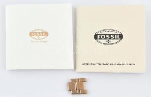 Fossil arany színű női karóra, quartz, elemcserére szorul, szép állapotban, dobozában, papírokkal, d...